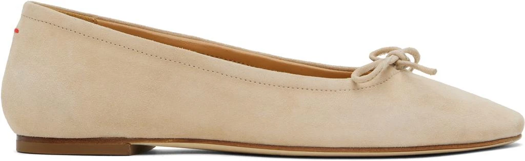 AEYDE Beige Delfina Suede Ballerina Flats 1