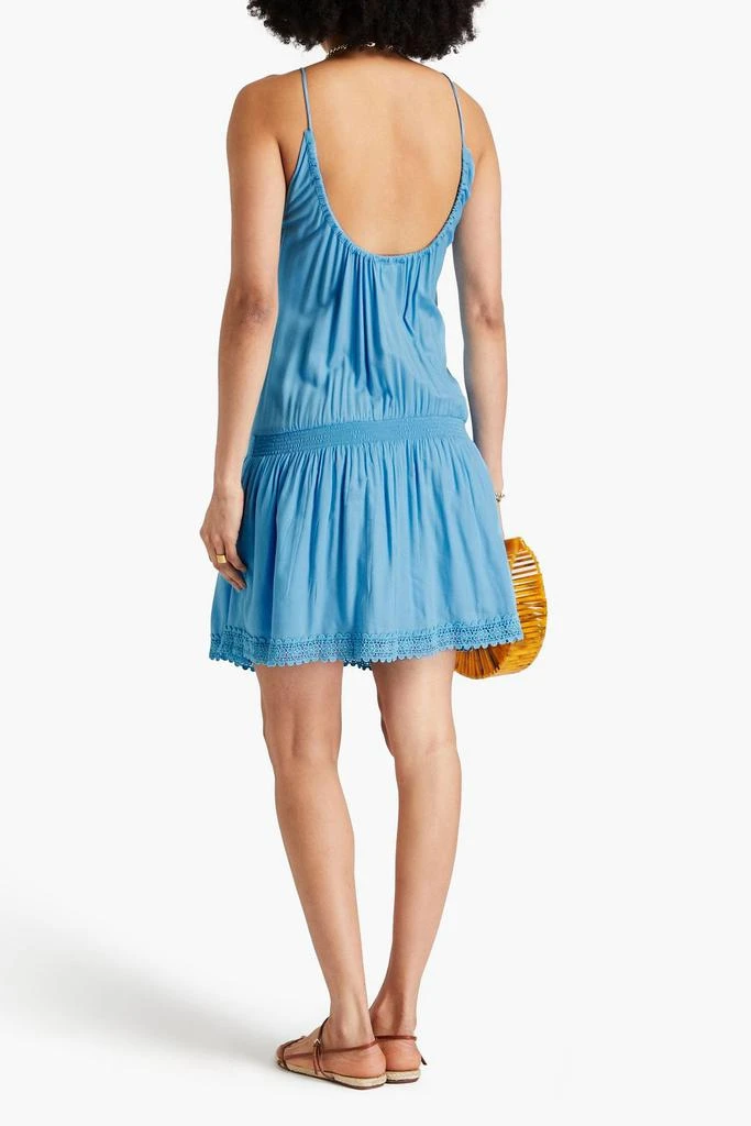 MELISSA ODABASH Chelsea crochet-trimmed voile mini dress 3