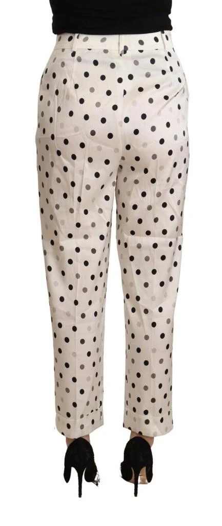 ERMANNO Ermanno Scervino White Polka Dotted High Waist Tapered Pants 3