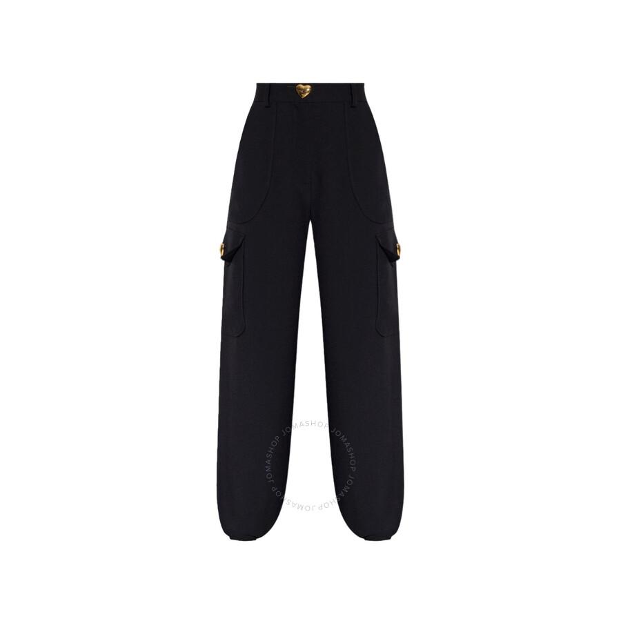 Moschino Ladies Purple Straight Leg Trousers - Leggings