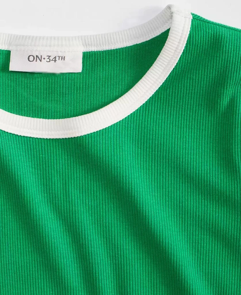 On 34th Women's Tipped Crewneck Short-Sleeve T-Shirt, Exclusively at Macy's 3