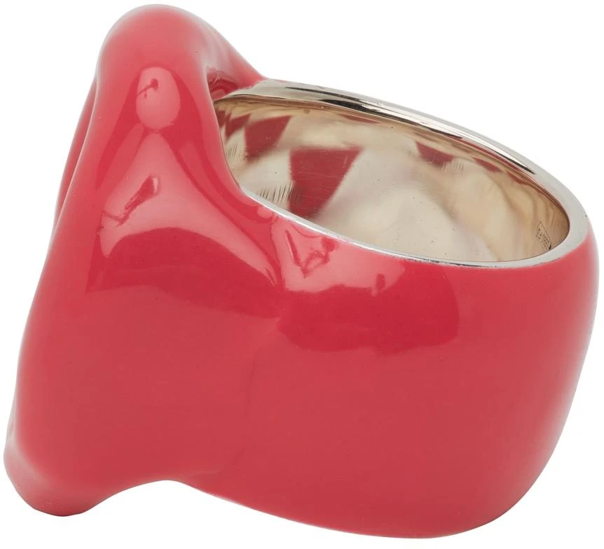 Bottega Veneta Pink Enamel Stamp Ring 3