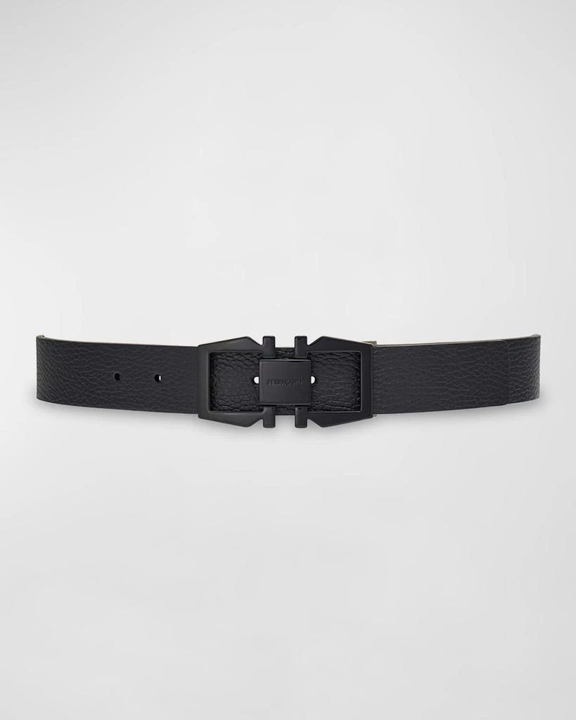 Salvatore Ferragamo Men
s Gancini-Embossed Reversible Leather Belt 2