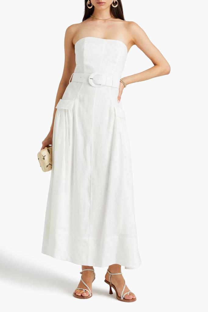 NICHOLAS Belted linen maxi dress