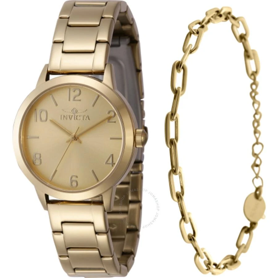 Invicta Wildflower Quartz Gold Dial Ladies Watch 47271 With Bracelet 1