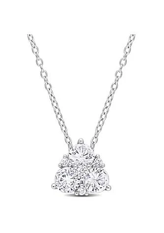 Belk 
Co. Lab Created Created White Sapphire Pendant with Chain in Sterling Silver