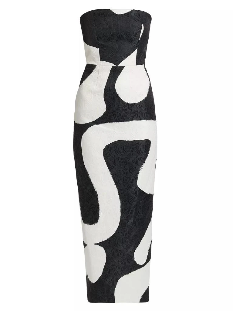 Milly Orion Ink Swirl Jacquard Midi Dress 1