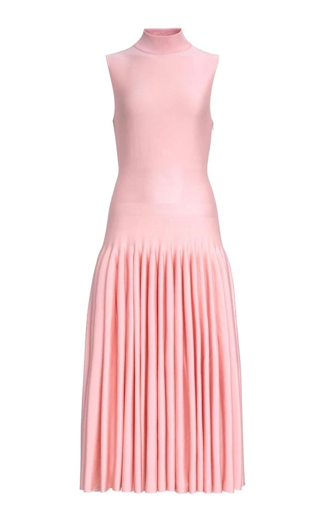 Alaïa ALAÃA - Drop-Waist Knit Cotton Midi Dress - Pink - FR 38 - Moda Operandi 1