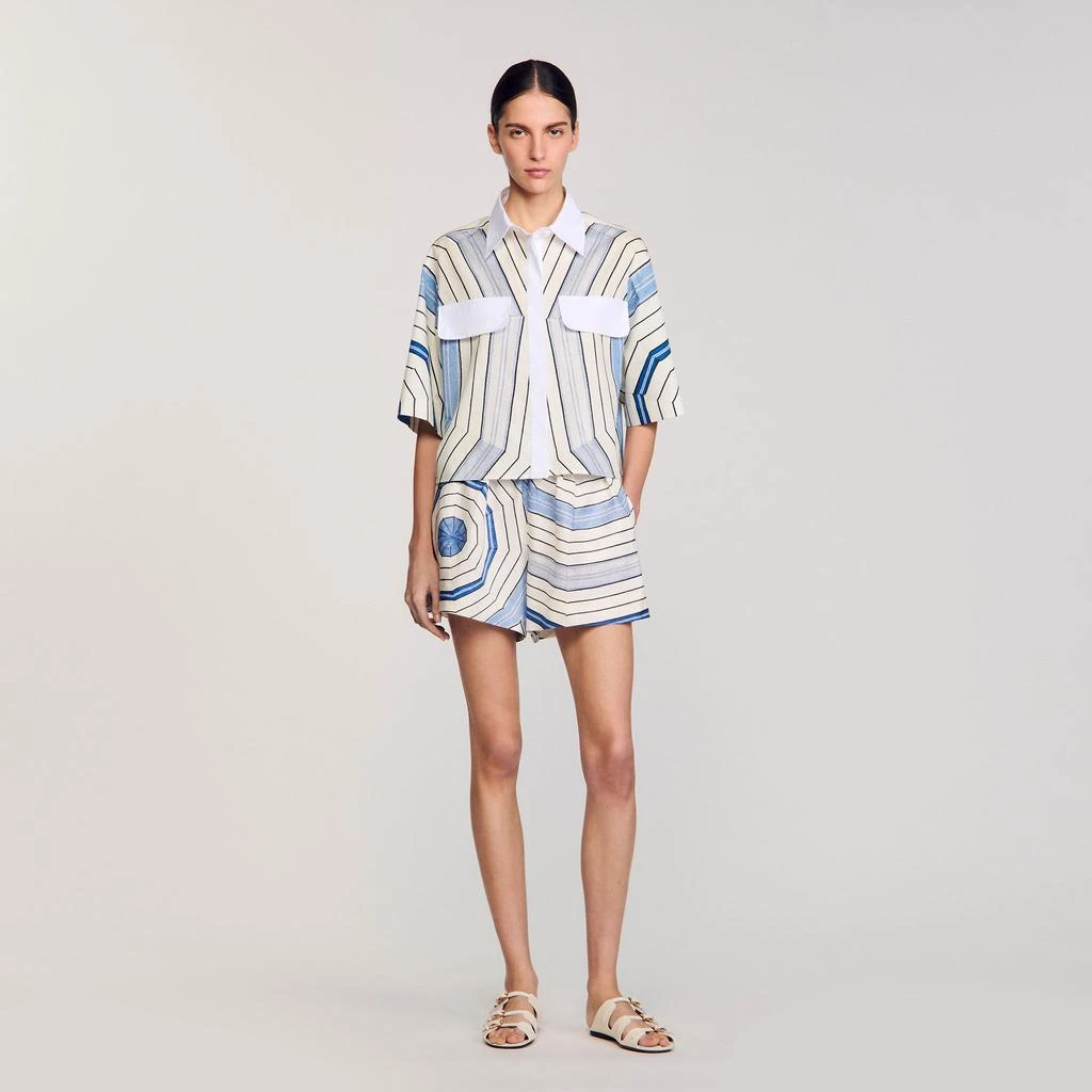 Sandro Spiral-motif silk shirt from undefined