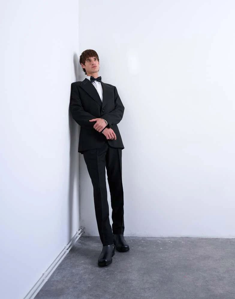 Topman Topman slim tux suit jacket in black 5