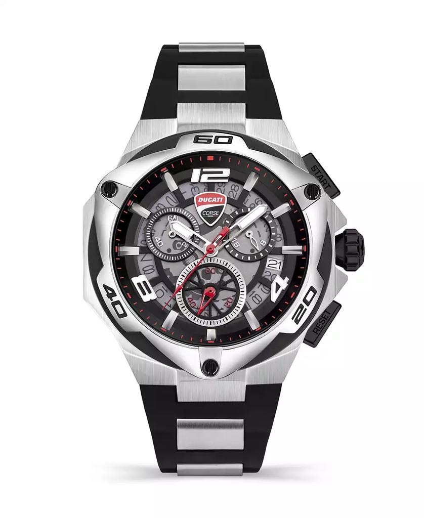 Ducati Corse Men's Quartz Two Tone Silicone Watch 49mm