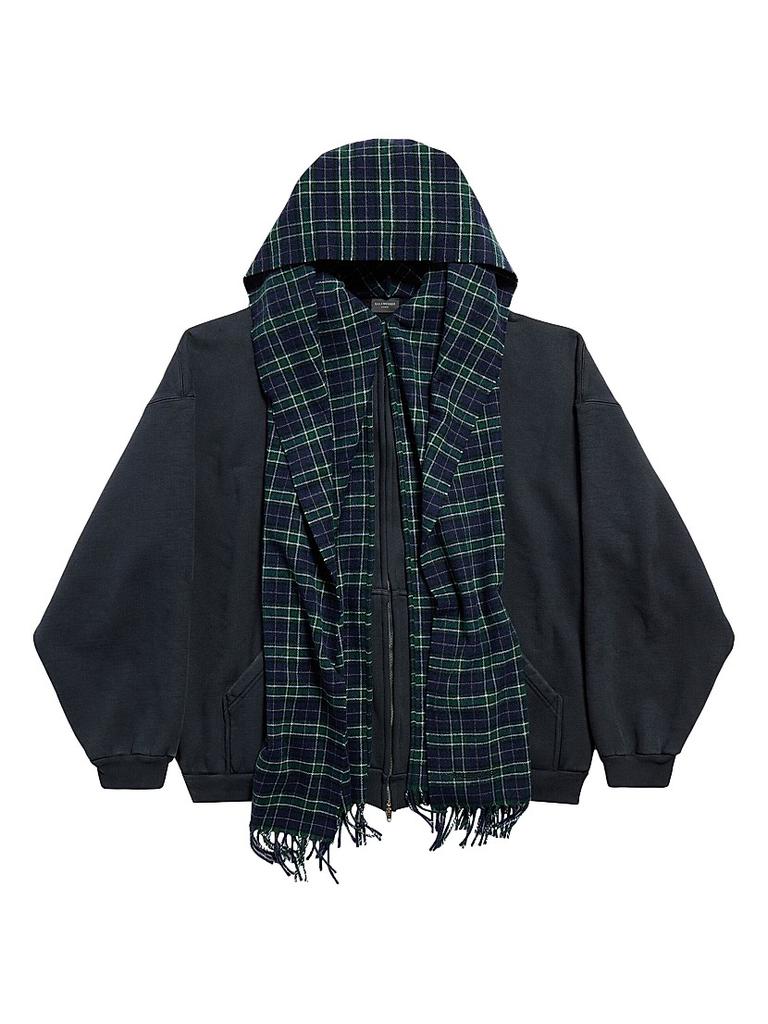 Balenciaga Unity Sports Icon Scarf Zip-Up Oversized Hoodie