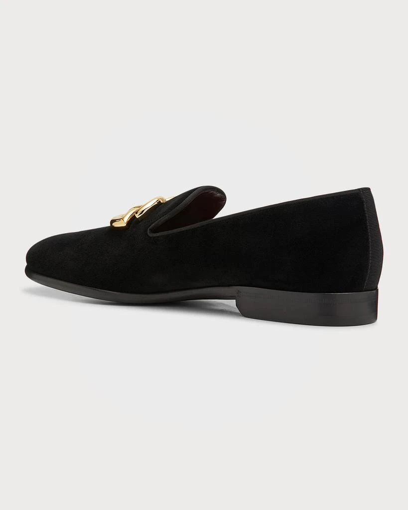 Dolce & Gabbana Men's Logo Velvet Dress Loafers 4