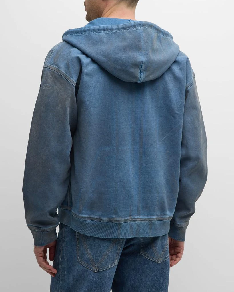 Diesel Men's Track Denim Zip Hoodie 4