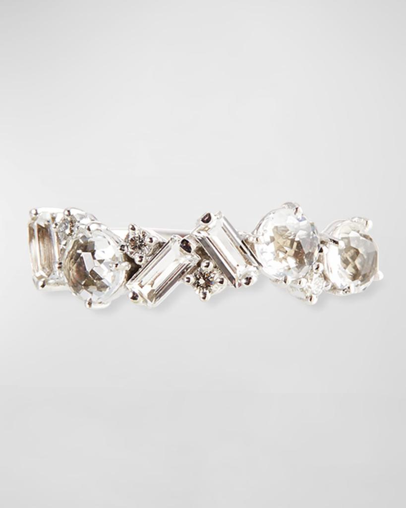 Suzanne Kalan Bloom 14k White Gold Amalfi Mix Ring, White, Size 4-8.5