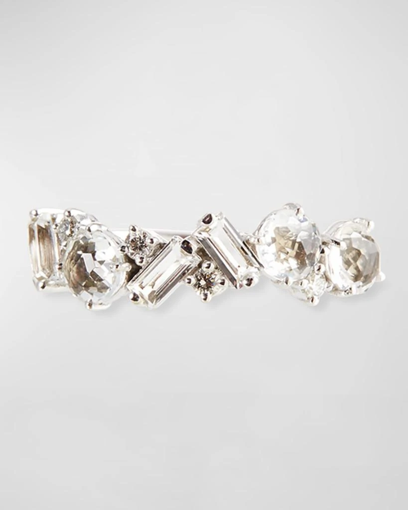 Suzanne Kalan Bloom 14k White Gold Amalfi Mix Ring, White, Size 4-8.5 1