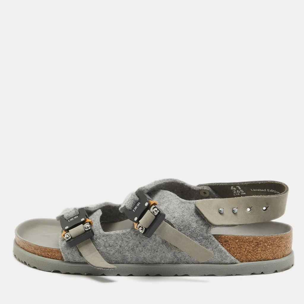 Dior Dior X Birkenstock Grey Wool Slingback Sandals Size 41  1