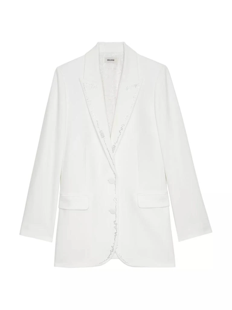 ZADIG & VOLTAIRE Viva Strass Embellished Peak Lapel Blazer 1