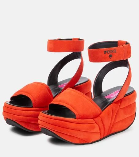 Pucci Pucciami suede wedge platform sandals 5