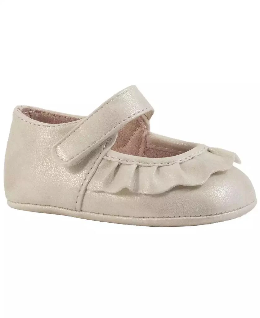 Baby Deer Baby Girl Shimmer PU Mary Jane with Pleated Scallop Overlay 1