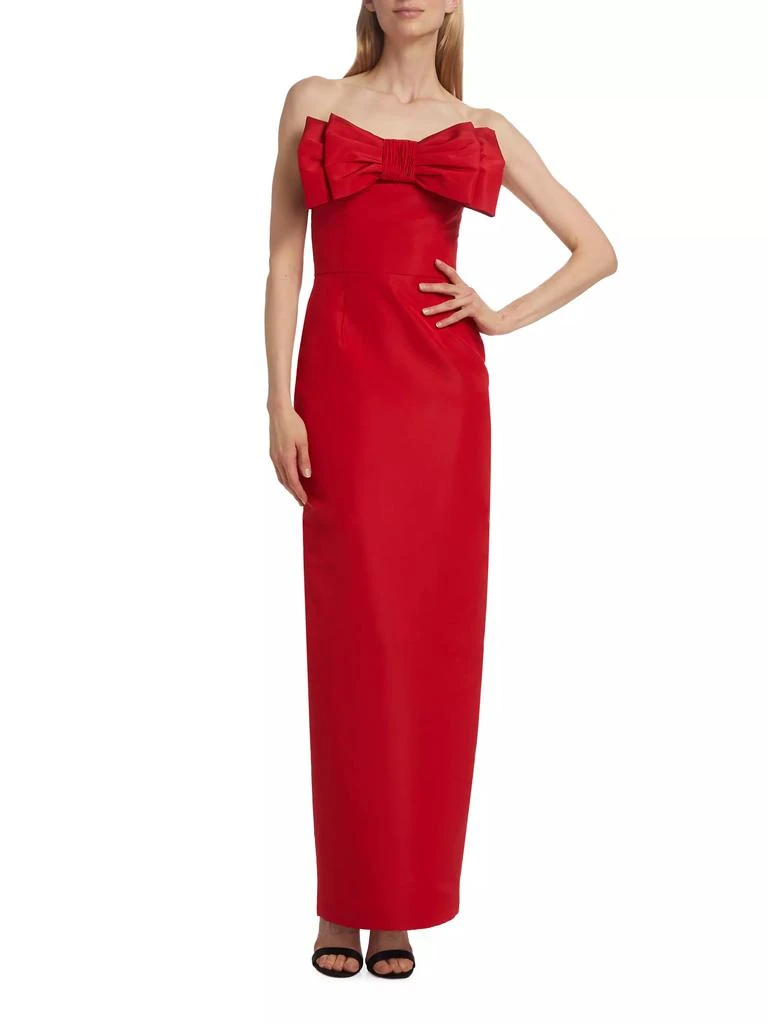 Alexia María Romina Silk Bow-Embellished Column Gown 2