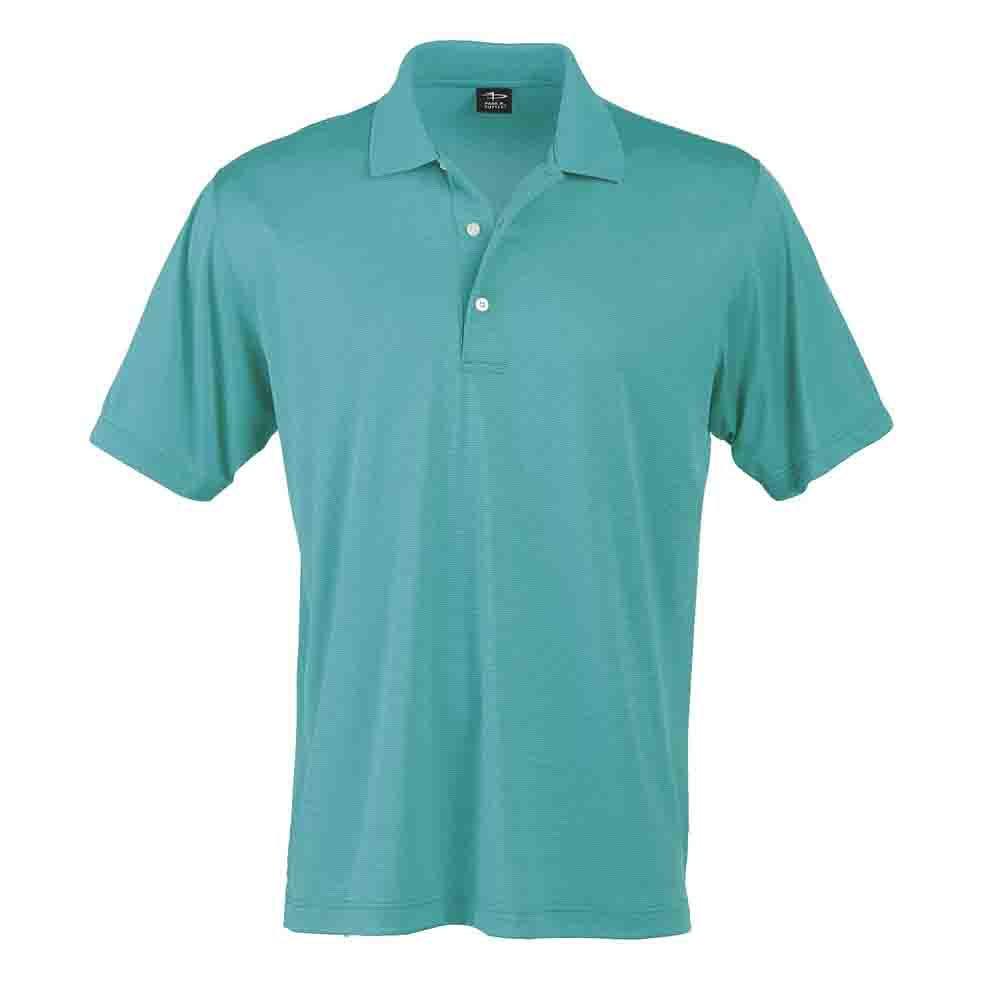 Page & Tuttle Two-Tone Stripe Jersey Solid Short Sleeve Polo Shirt