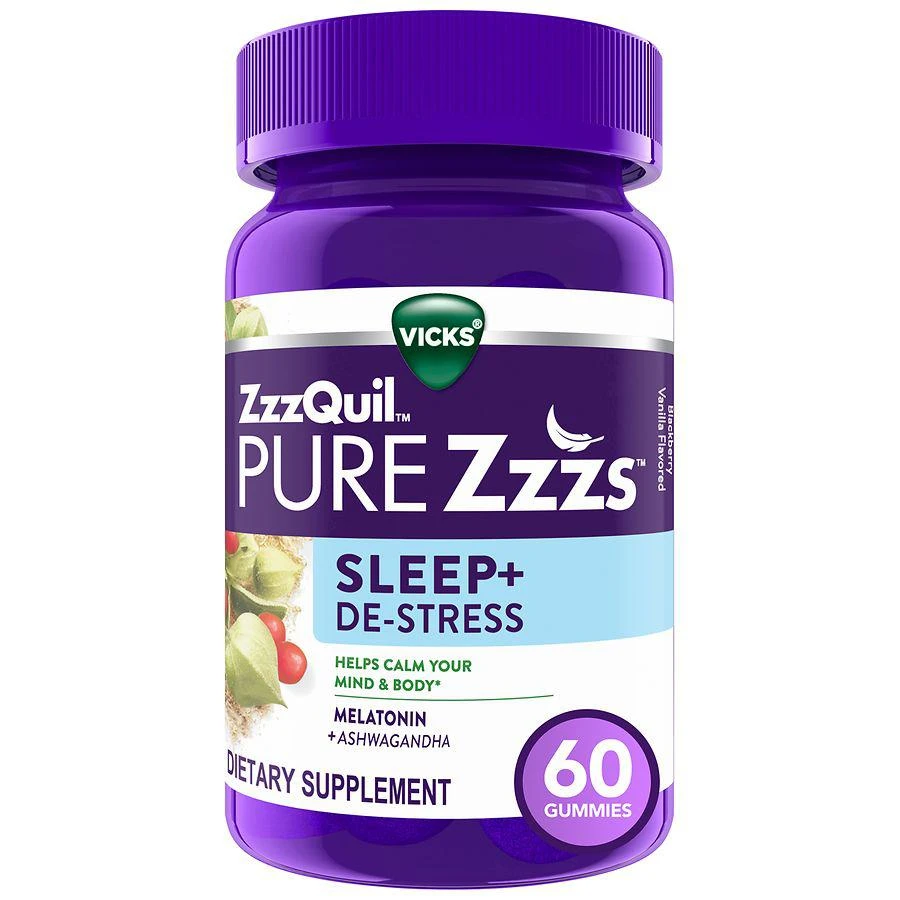 PURE Zzzs Sleep + De-Stress Melatonin + Ashwagandha Sleep Aid Gummies 3