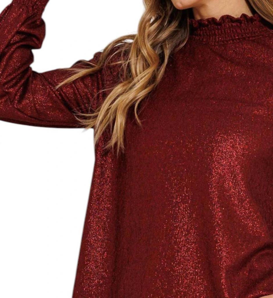 Ces Femme Ces Femme - Glitter Fabric Holiday Blouse Top 2