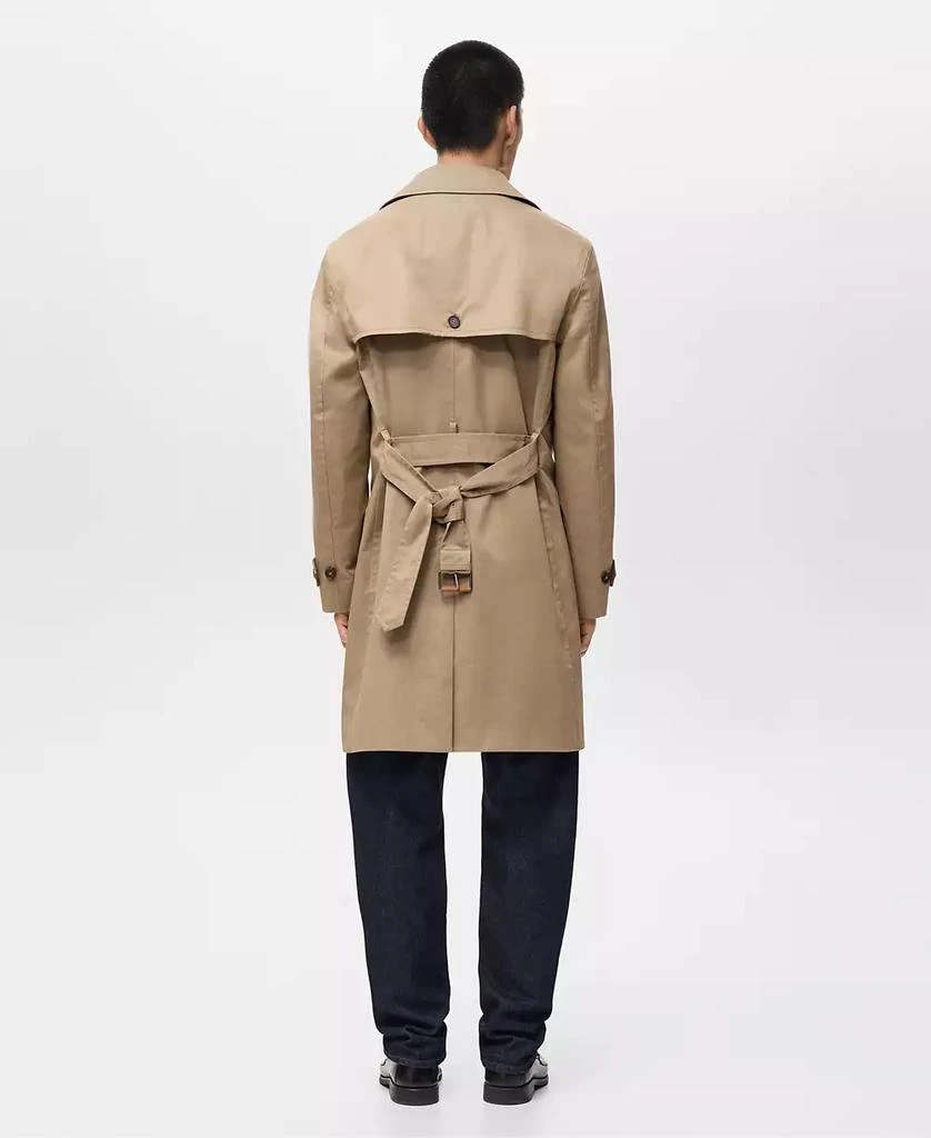 Mango Men's Water-Repellent Belted Trench Coat 4