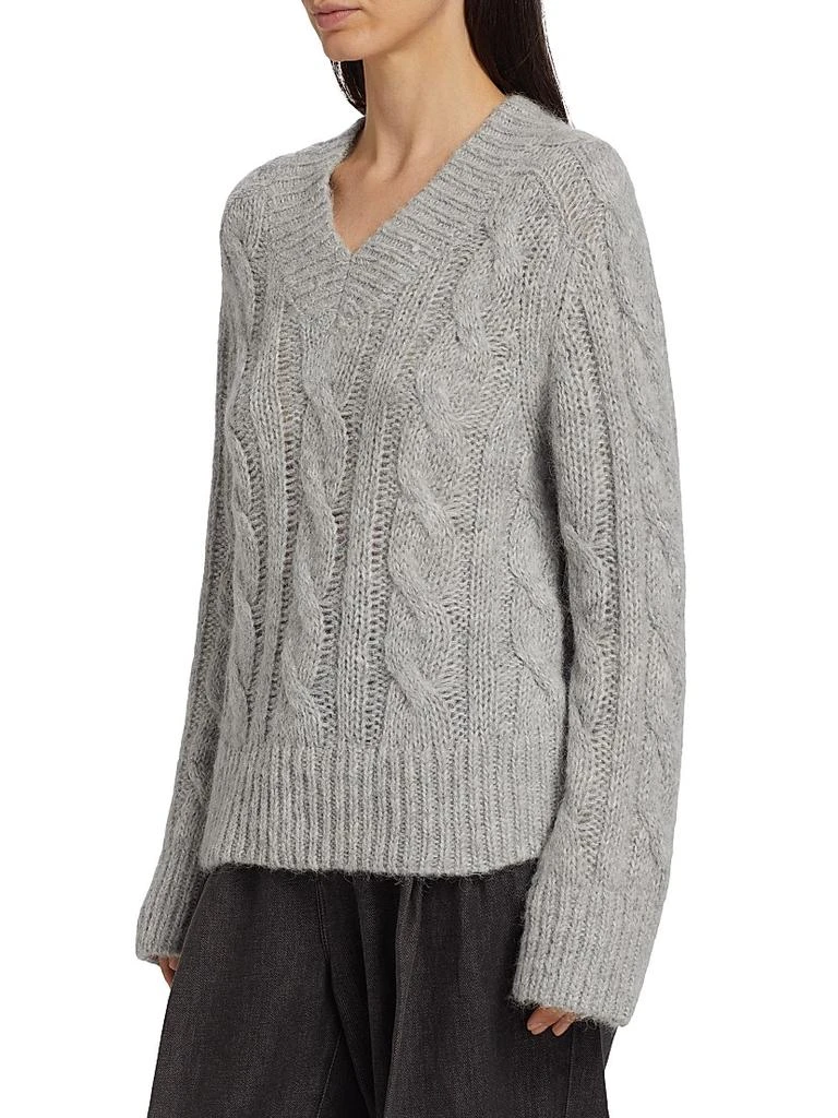 Michael Kors Alpaca-Blend Cable-Knit V-Neck Sweater 4