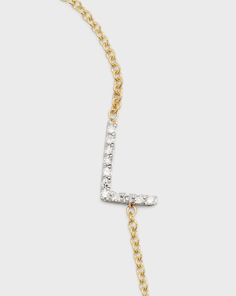 Zoe Lev Diamond Asymmetrical Initial Necklace, L 3