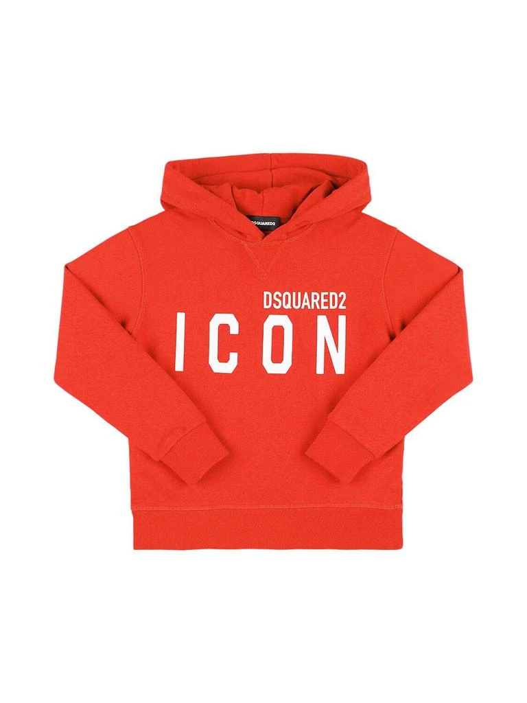 DSQUARED2 Icon Print Cotton Hoodie Sweatshirt 1