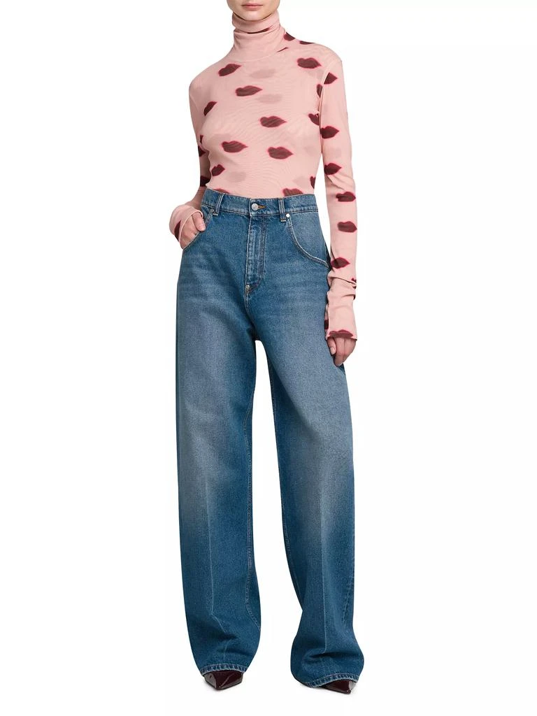 Stella McCartney Lips Mesh Turtleneck Top 2
