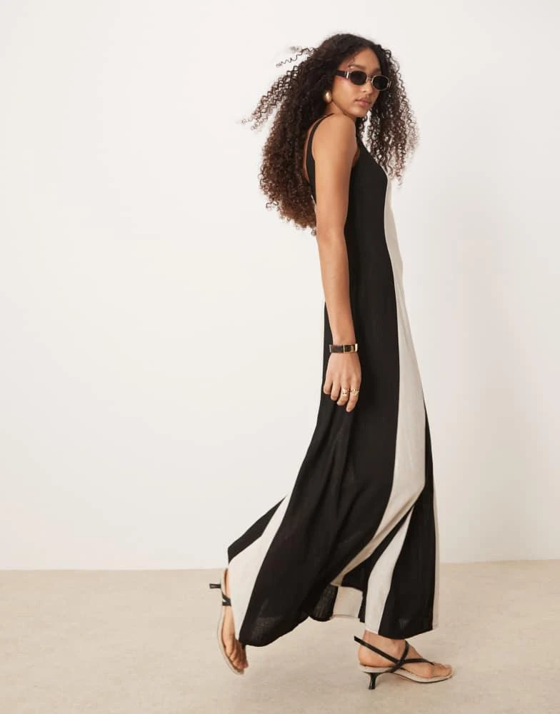Shop Pretty Lavish square neck contrast linen maxi dress in cream and black  on Sale at BeyondStyle  Get 10% Off Pretty Lavish square neck contrast linen  maxi dress in cream and