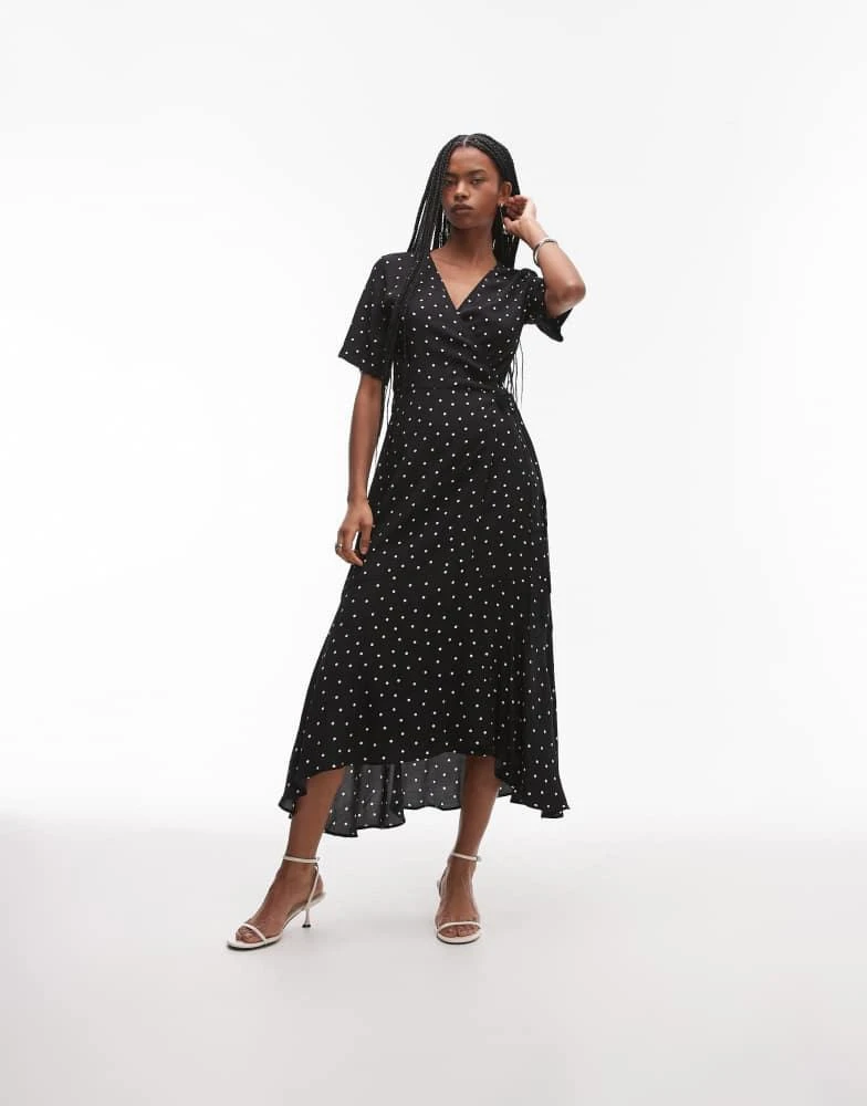 knee length dresses for ladies Noraya Silk Midi Dress in Claudia Rose Black