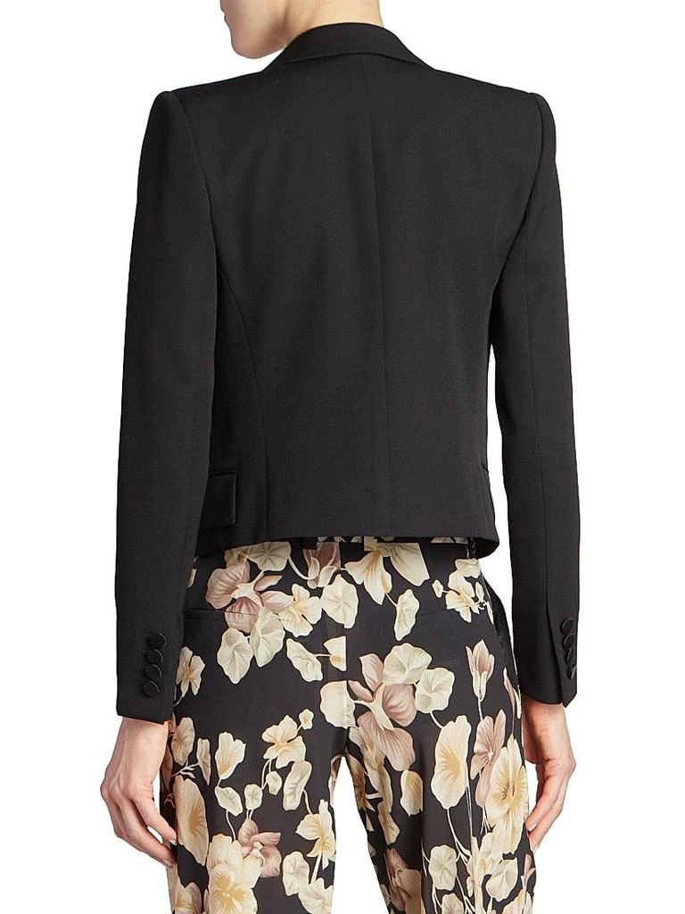 Yves Saint Laurent Cropped Tuxedo Blazer in Grain De Poudre 4