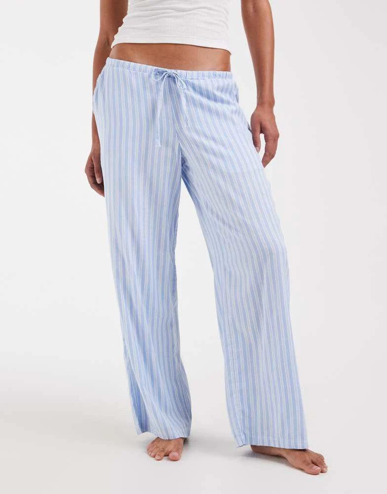 HOLLISTER Hollister wide leg pyjama bottoms in blue stripe 2