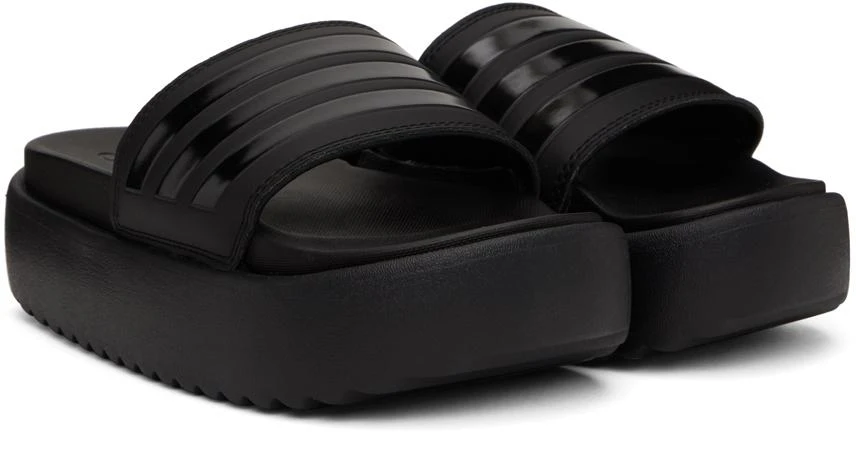 Adidas Black Adilette Platform Slides 4