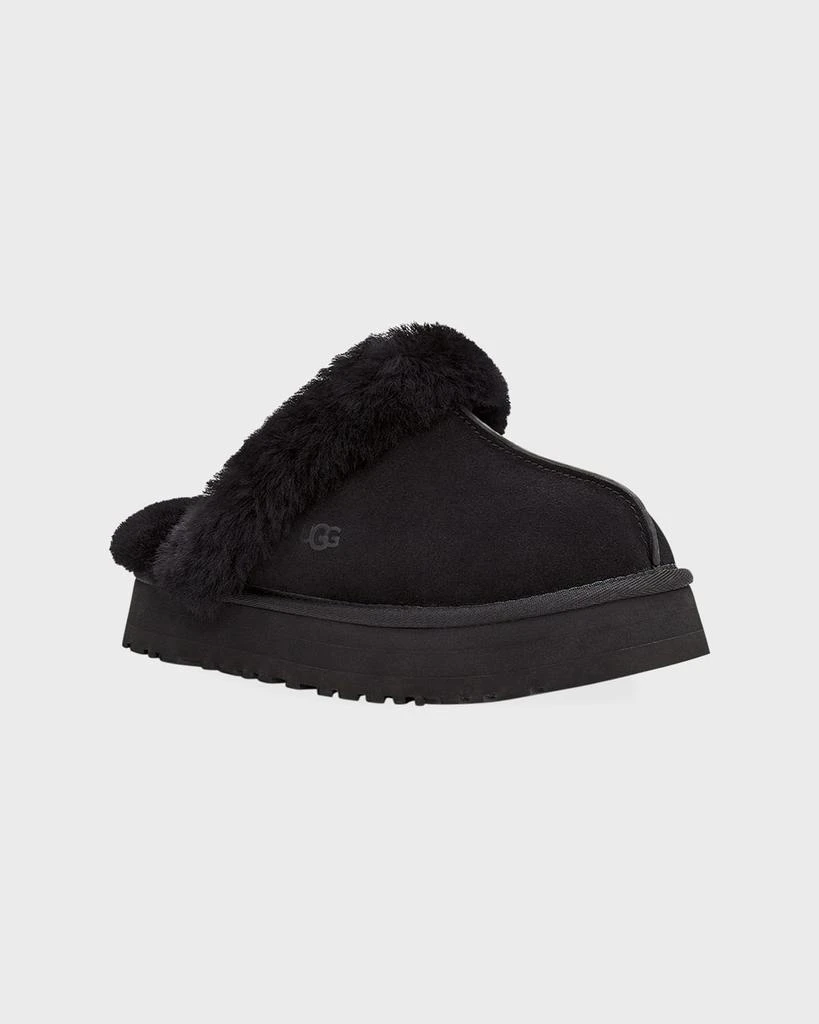 UGG Disquette Suede & Shearling Platform Slippers 2