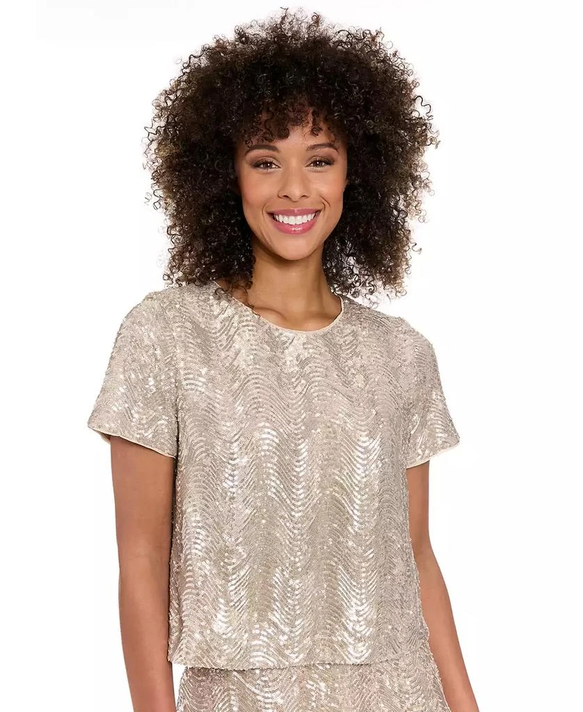 Muse Women
s Jewel-Neck Cropped Short-Sleeve T-Shirt 1