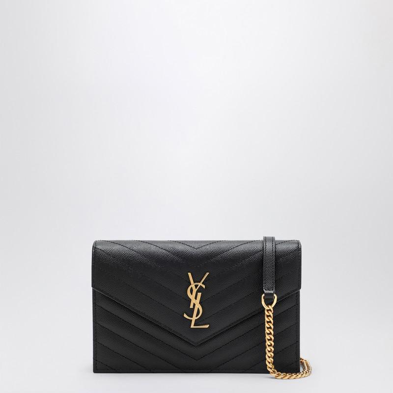 Yves Saint Laurent Cassandre black Envelope chain clutch bag