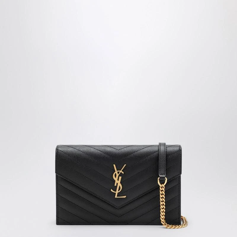 Yves Saint Laurent Cassandre black Envelope chain clutch bag 1
