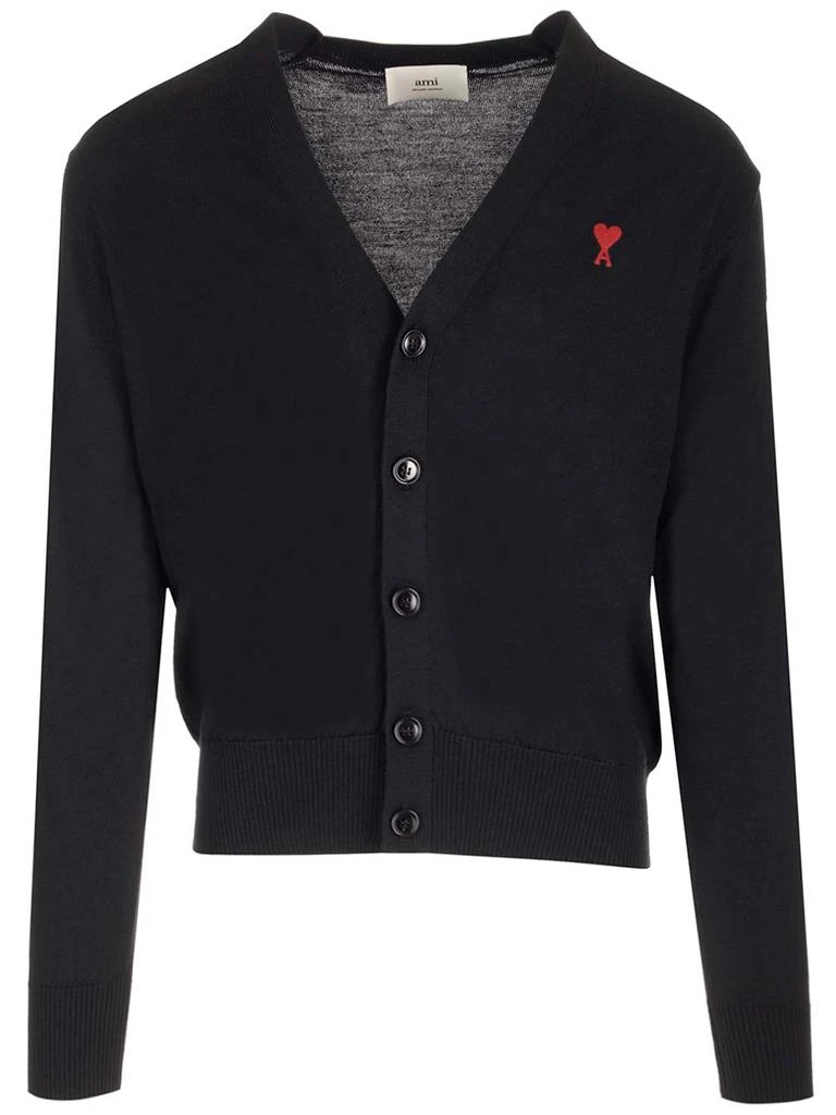 Ami Alexandre Mattiussi Black Wool Cardigan 1