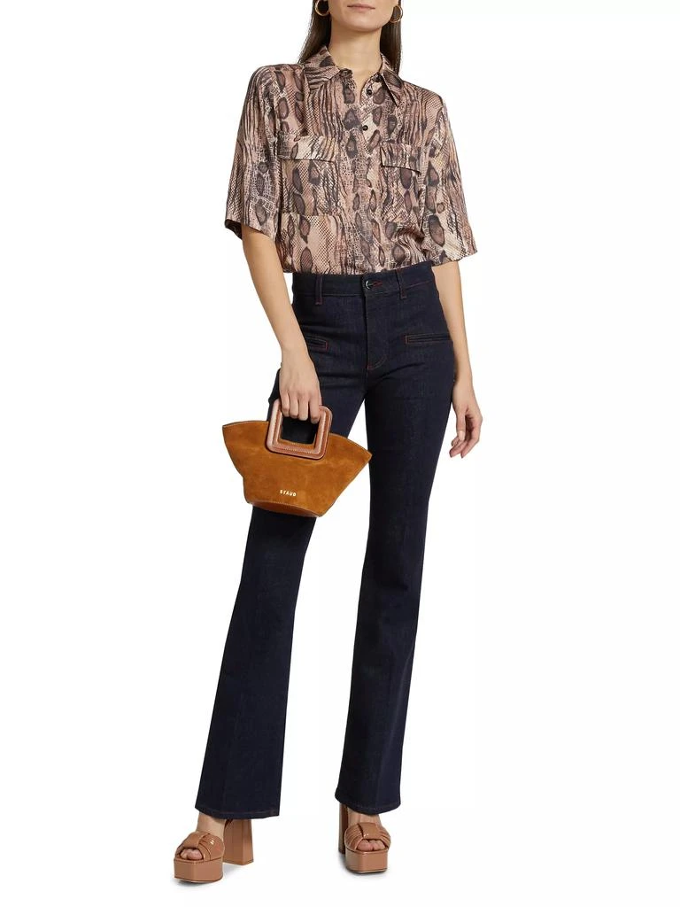 REISS Maya Snake-Print Short-Sleeve Shirt 2