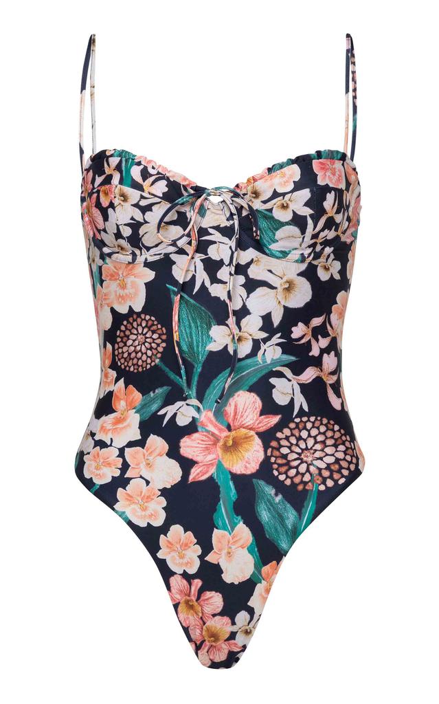 Agua by Agua Bendita Agua by Agua Bendita - Ébano Danza Underwire One-Piece Swimsuit - Navy - S - Moda Operandi