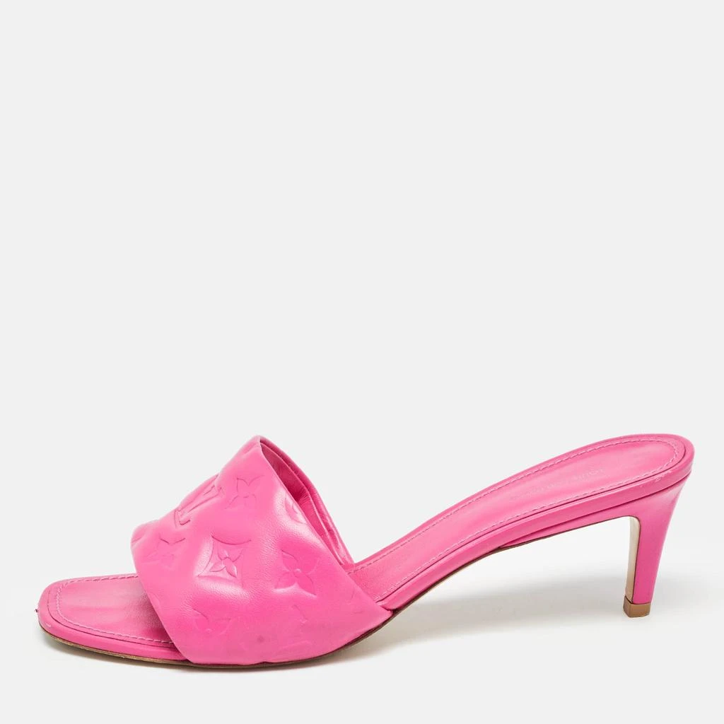 Louis Vuitton Louis Vuitton Pink Monogram Leather Revival Open Toe Slide Sandals Size 41 1