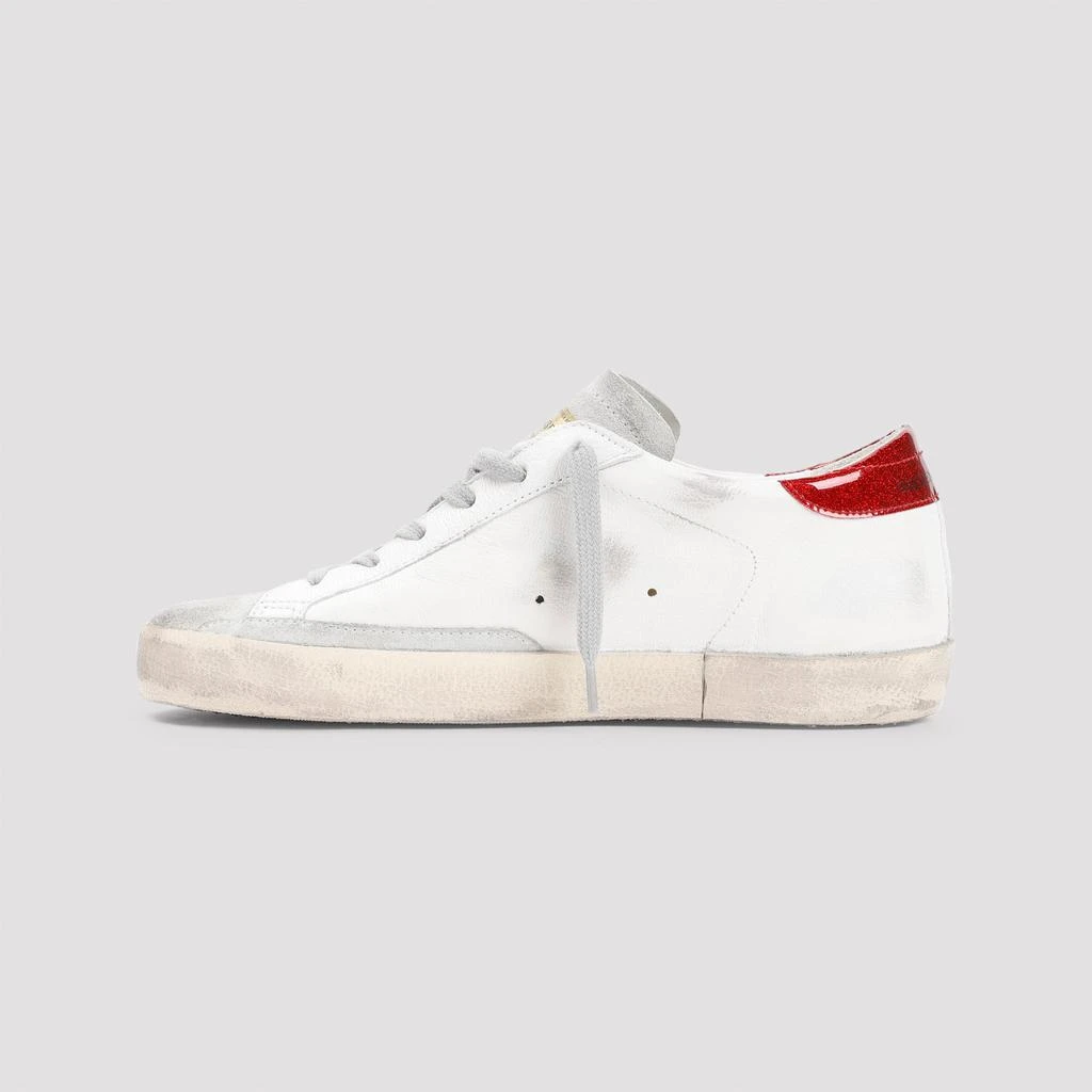 Golden Goose White and Red Superstar Goat Leather Sneakers 4