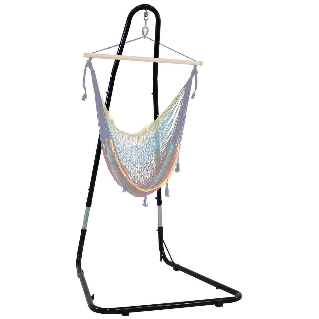 Sunnydaze Adjustable Heavy-Duty Steel Hammock Chair Stand - 79" to 93"/330 lb Weight Capacity - Black 5