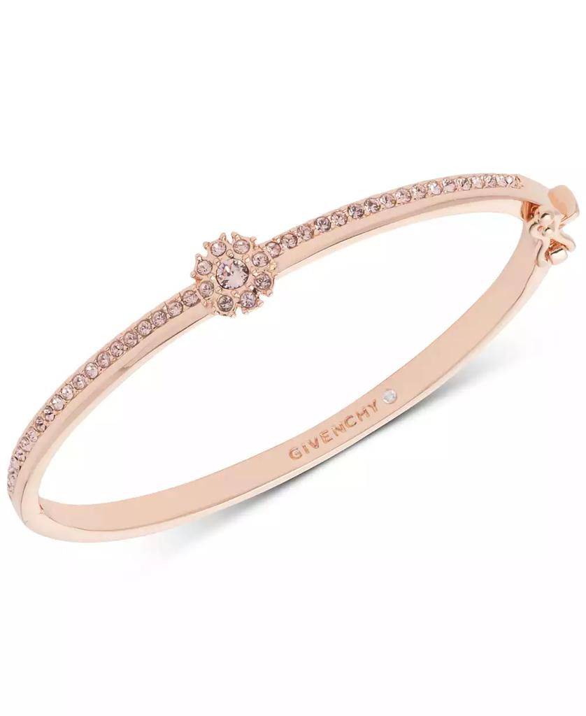 Givenchy Crystal Flower Hinged Bangle Bracelet