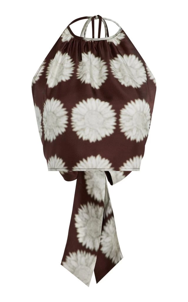 Asceno Asceno - The Bello Floral-Print Silk Top - Brown - S - Moda Operandi 1